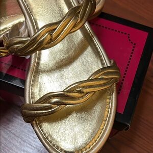 Gold Braided-Strap Women’s Sandal